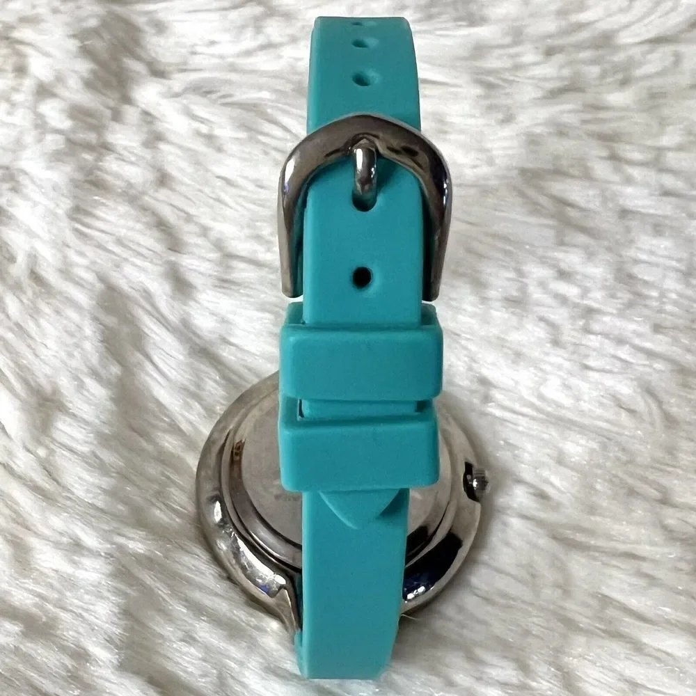 RUMBA TIME for American Eagle Outfitters Women's Watch Teal /Aqua Silicone Band